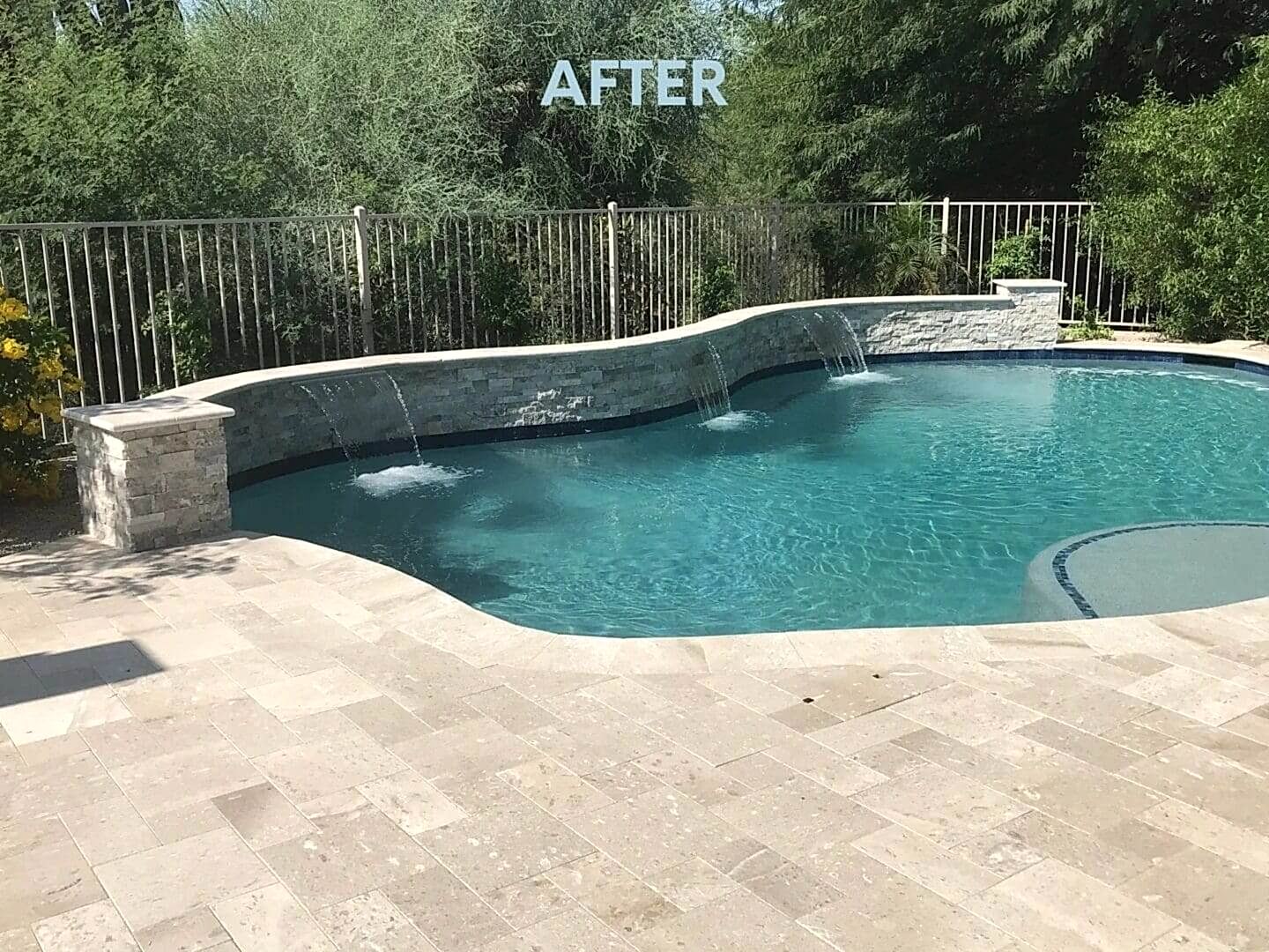 A pool that has been cleaned and is ready for the summer.