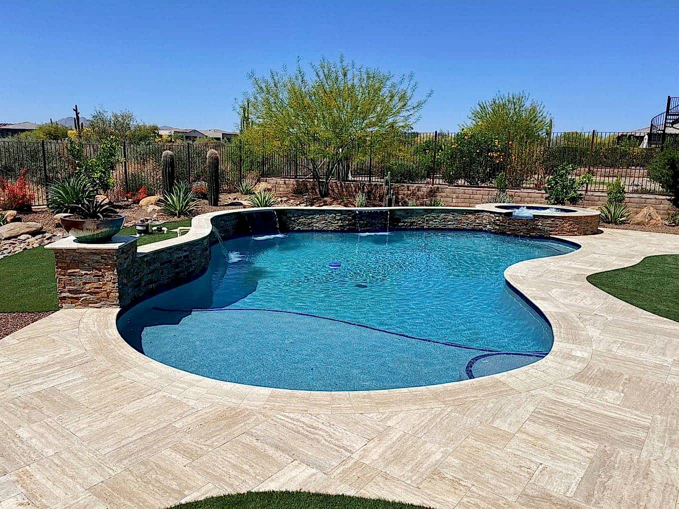 Completed results of pool installation in Phoenix, AZ